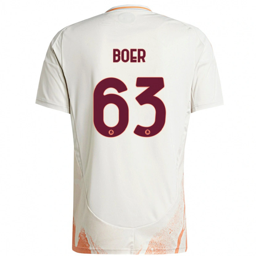 Danxen Män Pietro Boer #63 Grädde Vit Orange Bortatröja Matchtröjor 2024/25 Tröjor T-Tröja