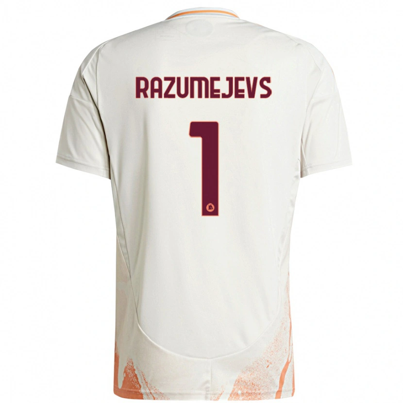 Danxen Män Vladislavs Razumejevs #1 Grädde Vit Orange Bortatröja Matchtröjor 2024/25 Tröjor T-Tröja