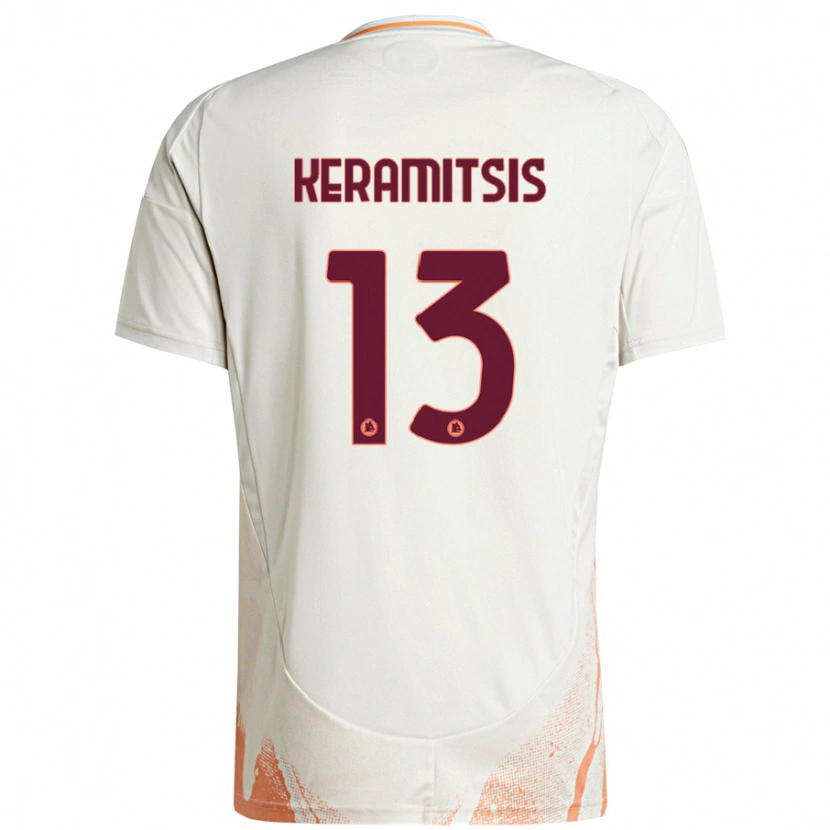 Danxen Män Dimitrios Keramitsis #13 Grädde Vit Orange Bortatröja Matchtröjor 2024/25 Tröjor T-Tröja