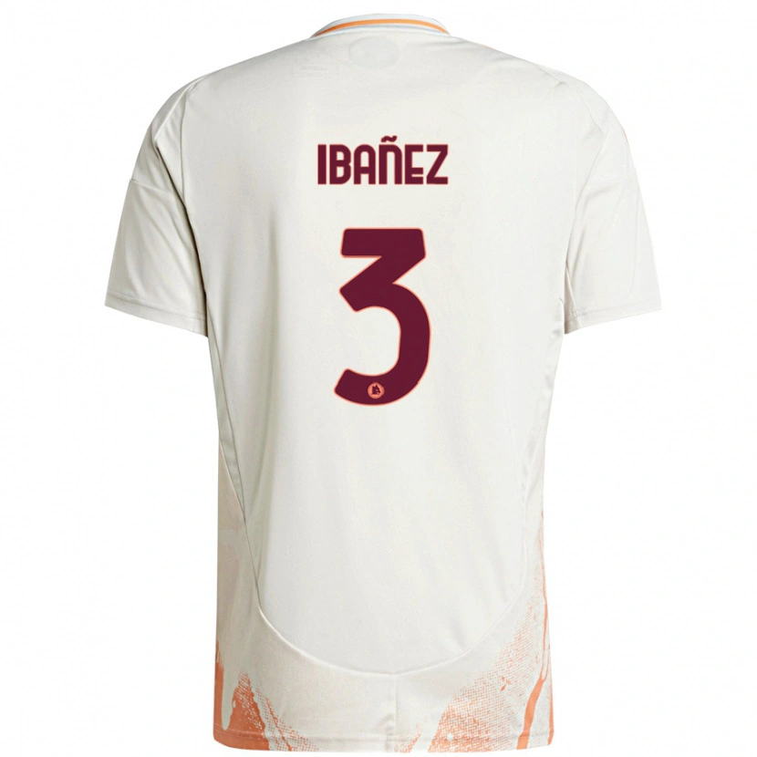 Danxen Män Roger Ibanez #3 Grädde Vit Orange Bortatröja Matchtröjor 2024/25 Tröjor T-Tröja