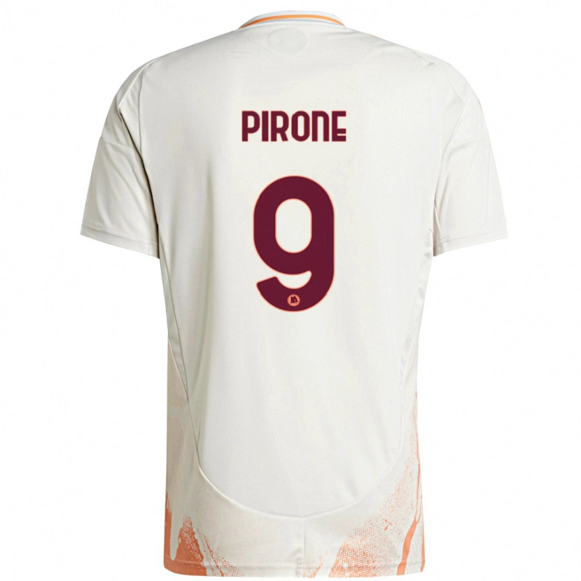 Danxen Män Valeria Pirone #9 Grädde Vit Orange Bortatröja Matchtröjor 2024/25 Tröjor T-Tröja