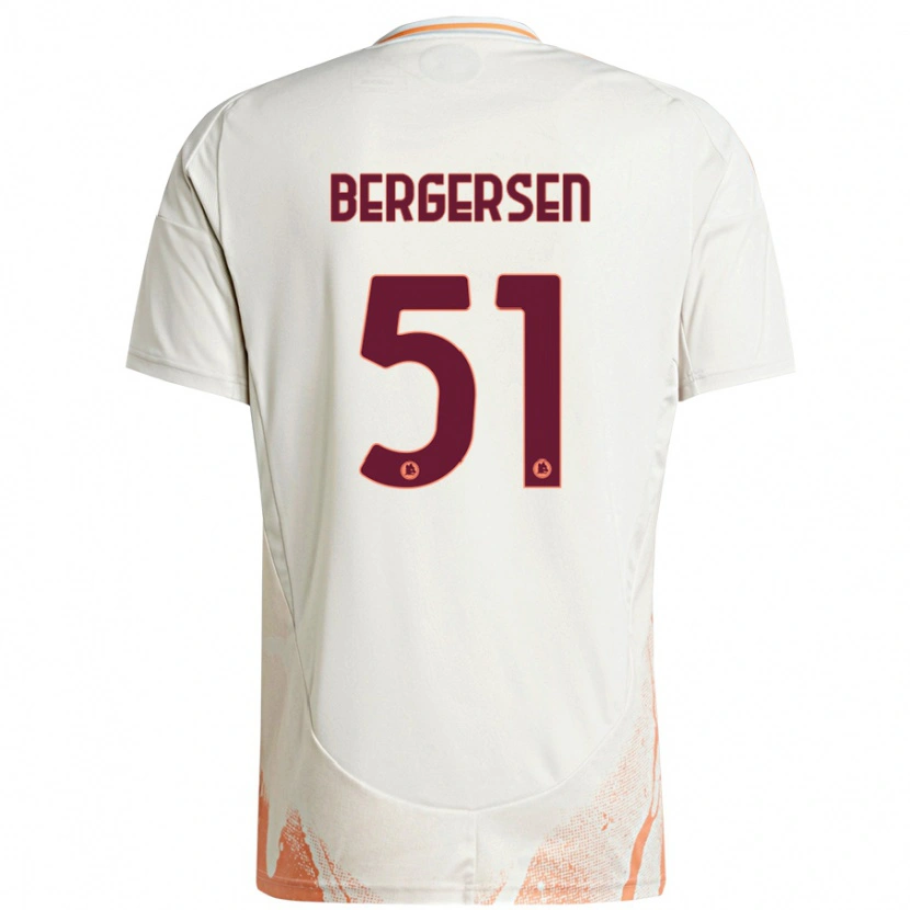 Danxen Män Mina Bergersen #51 Grädde Vit Orange Bortatröja Matchtröjor 2024/25 Tröjor T-Tröja
