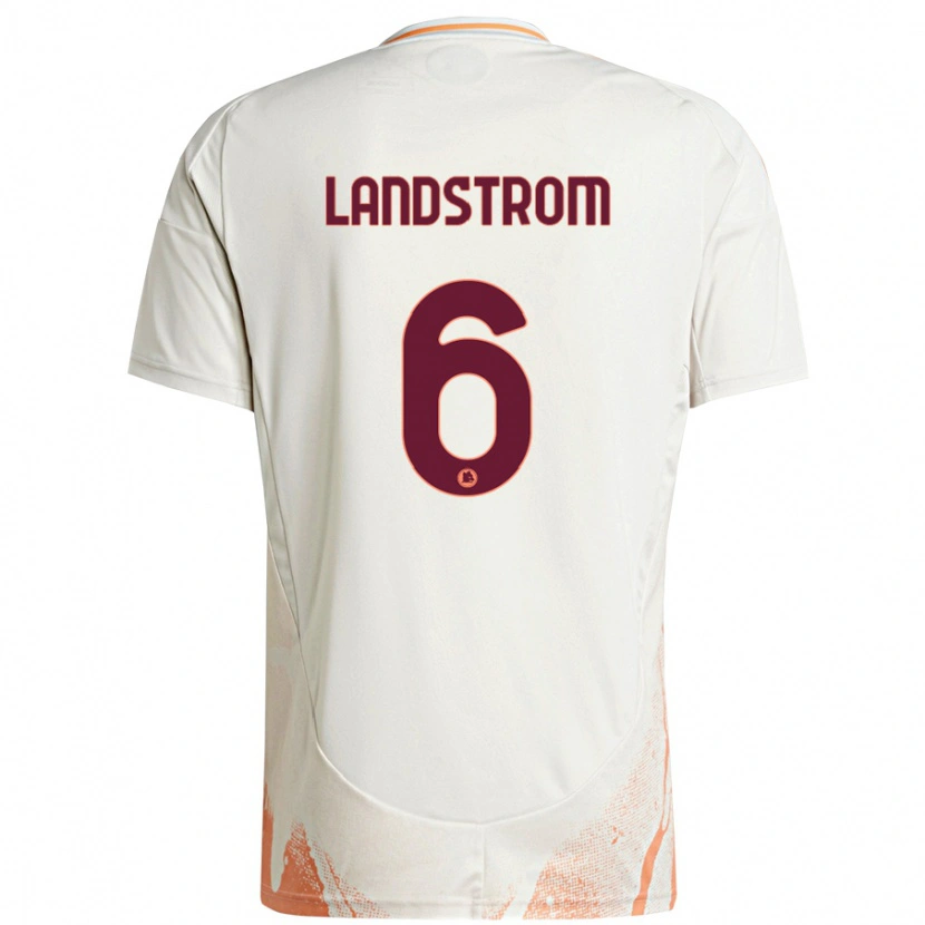 Danxen Män Elin Landstrom #6 Grädde Vit Orange Bortatröja Matchtröjor 2024/25 Tröjor T-Tröja