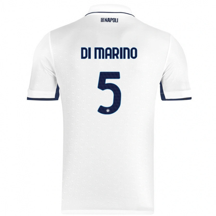 Danxen Män Paola Di Marino #5 Vit Kungsblå Bortatröja Matchtröjor 2024/25 Tröjor T-Tröja