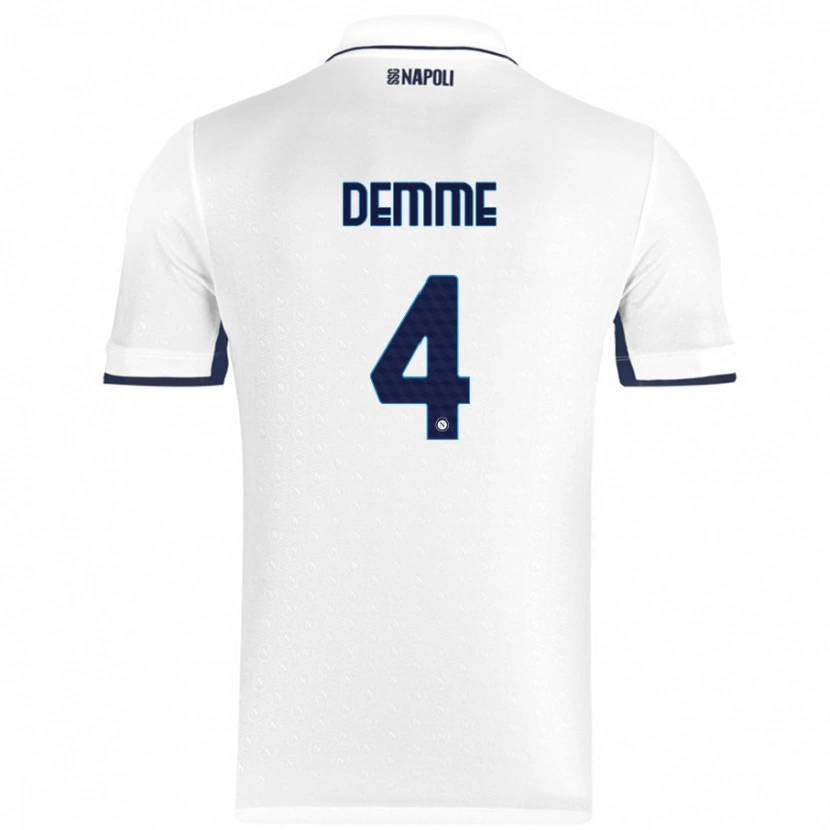 Danxen Män Diego Demme #4 Vit Kungsblå Bortatröja Matchtröjor 2024/25 Tröjor T-Tröja