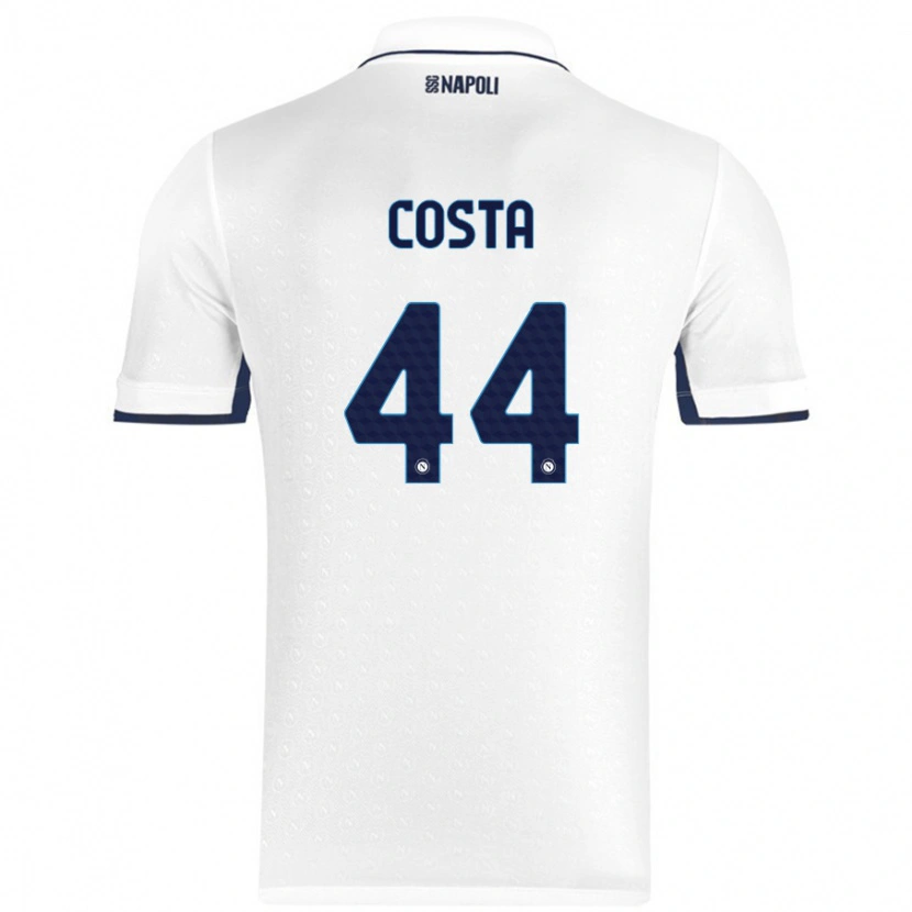 Danxen Män Filippo Costa #44 Vit Kungsblå Bortatröja Matchtröjor 2024/25 Tröjor T-Tröja