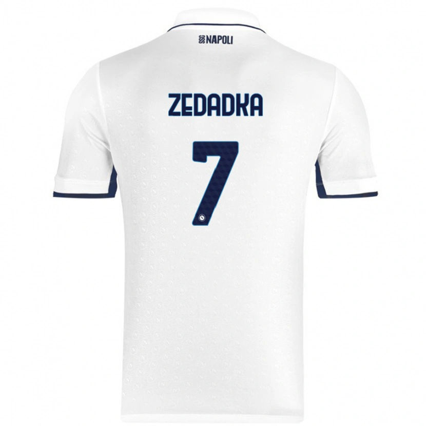 Danxen Män Karim Zedadka #7 Vit Kungsblå Bortatröja Matchtröjor 2024/25 Tröjor T-Tröja
