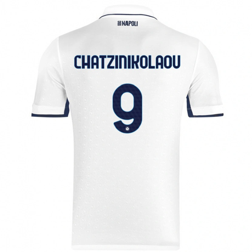Danxen Män Despoina Chatzinikolaou #9 Vit Kungsblå Bortatröja Matchtröjor 2024/25 Tröjor T-Tröja