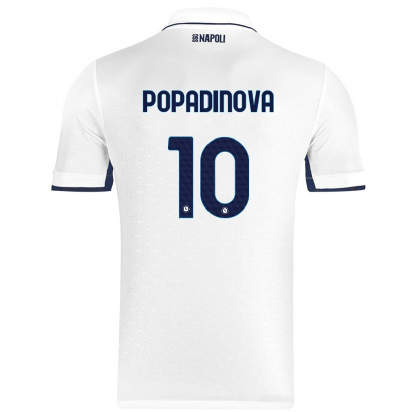 Danxen Män Evdokiya Popadinova #10 Vit Kungsblå Bortatröja Matchtröjor 2024/25 Tröjor T-Tröja