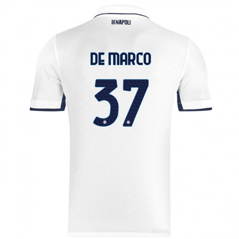 Danxen Män Francesco De Marco #37 Vit Kungsblå Bortatröja Matchtröjor 2024/25 Tröjor T-Tröja