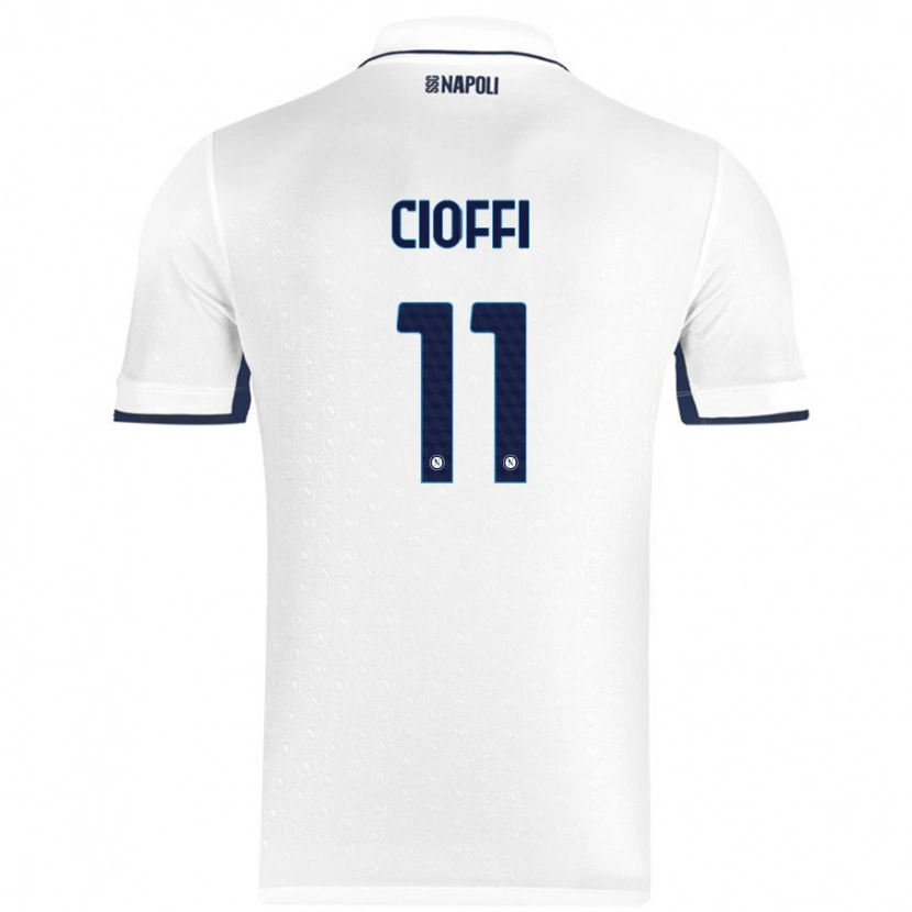 Danxen Män Antonio Cioffi #11 Vit Kungsblå Bortatröja Matchtröjor 2024/25 Tröjor T-Tröja
