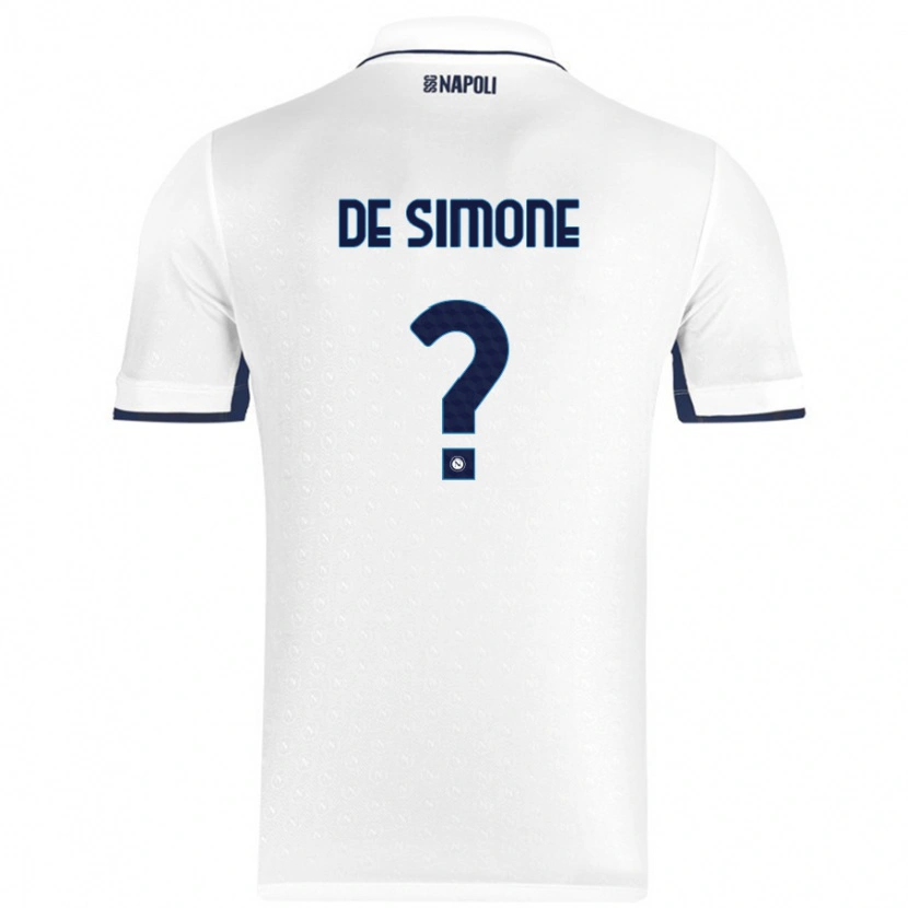 Danxen Män Paolo De Simone #0 Vit Kungsblå Bortatröja Matchtröjor 2024/25 Tröjor T-Tröja
