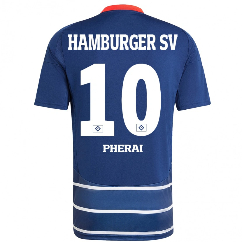 Danxen Män Immanuel Pherai #10 Mörkblå Bortatröja Matchtröjor 2024/25 Tröjor T-Tröja