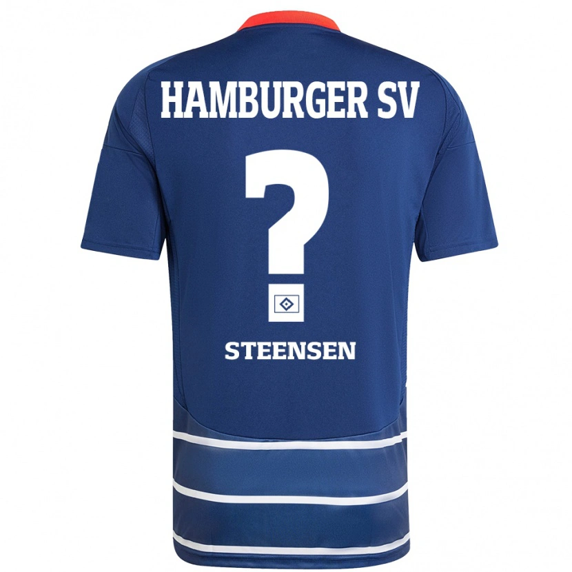 Danxen Män Mika Steensen #0 Mörkblå Bortatröja Matchtröjor 2024/25 Tröjor T-Tröja