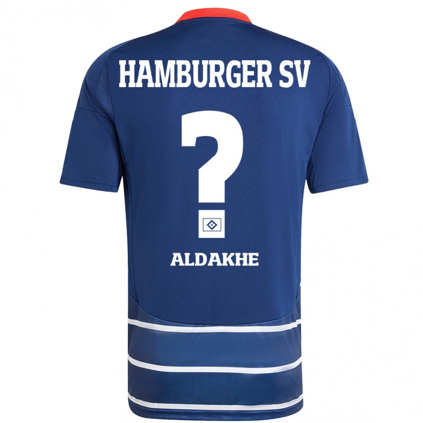 Danxen Män Ather Aldakhe #0 Mörkblå Bortatröja Matchtröjor 2024/25 Tröjor T-Tröja