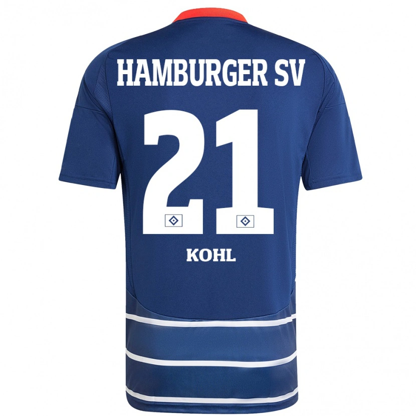 Danxen Män Ohene Köhl #21 Mörkblå Bortatröja Matchtröjor 2024/25 Tröjor T-Tröja