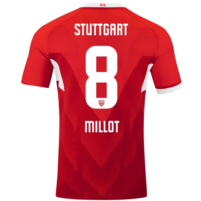 Danxen Män Enzo Millot #8 Röd Vit Bortatröja Matchtröjor 2024/25 Tröjor T-Tröja