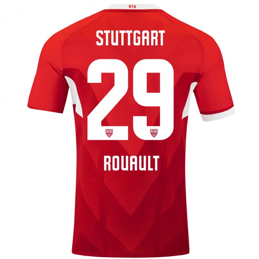 Danxen Män Anthony Rouault #29 Röd Vit Bortatröja Matchtröjor 2024/25 Tröjor T-Tröja