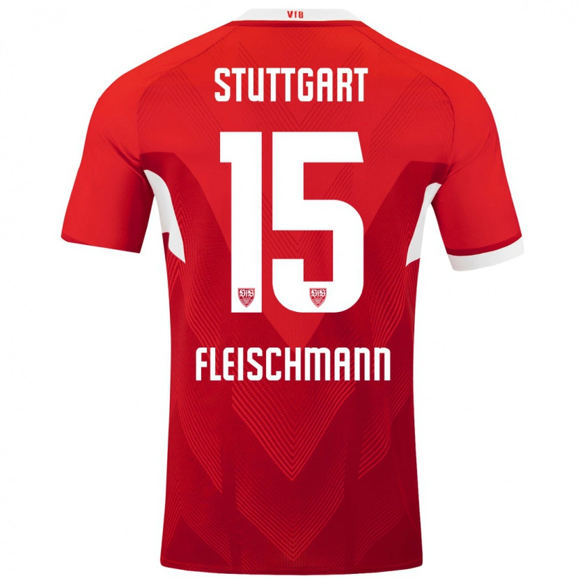 Danxen Män Svea Fleischmann #15 Röd Vit Bortatröja Matchtröjor 2024/25 Tröjor T-Tröja