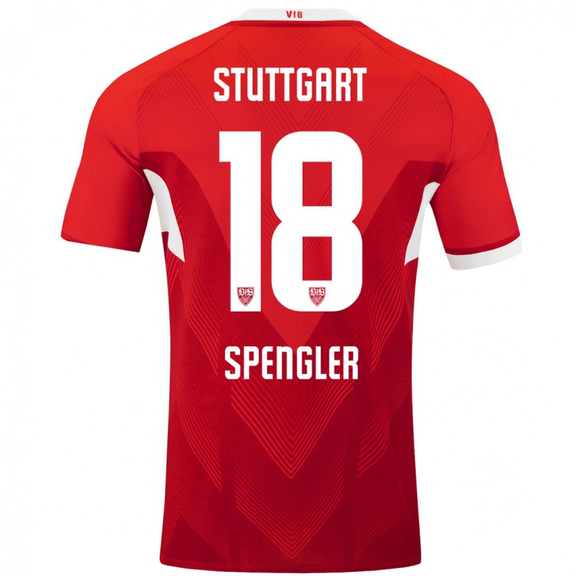 Danxen Män Jana Spengler #18 Röd Vit Bortatröja Matchtröjor 2024/25 Tröjor T-Tröja