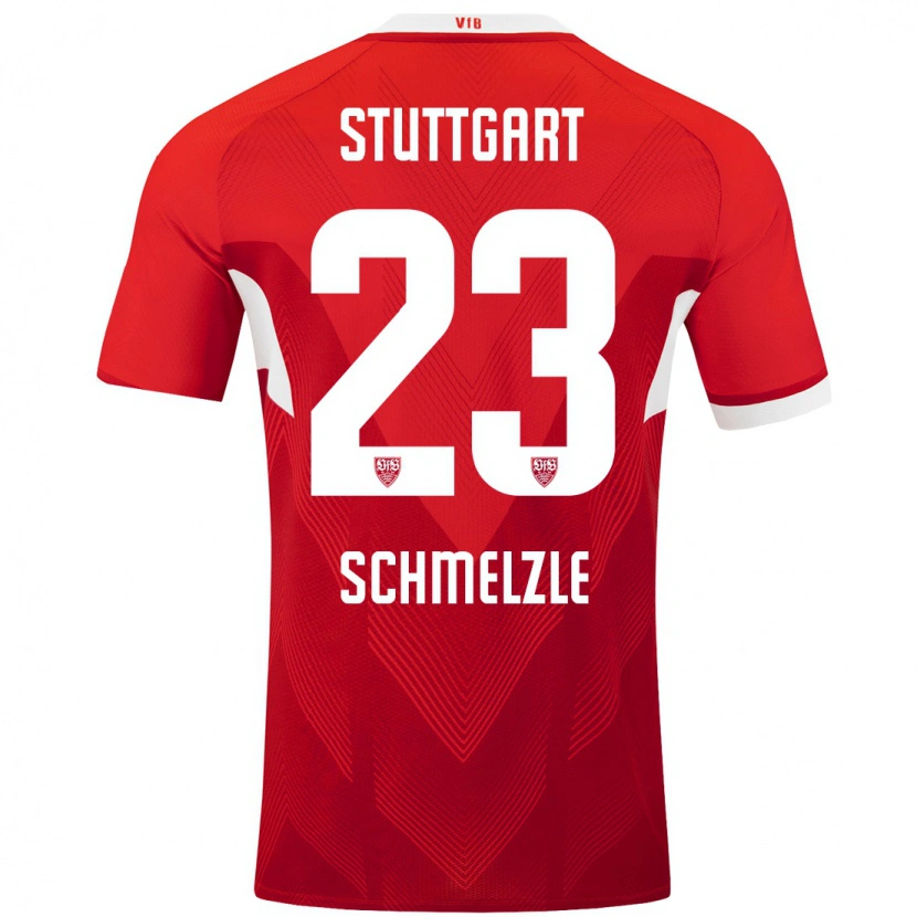 Danxen Män Marlen Schmelzle #23 Röd Vit Bortatröja Matchtröjor 2024/25 Tröjor T-Tröja