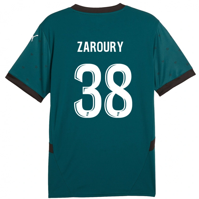 Danxen Män Anass Zaroury #38 Mörkgrön Bortatröja Matchtröjor 2024/25 Tröjor T-Tröja
