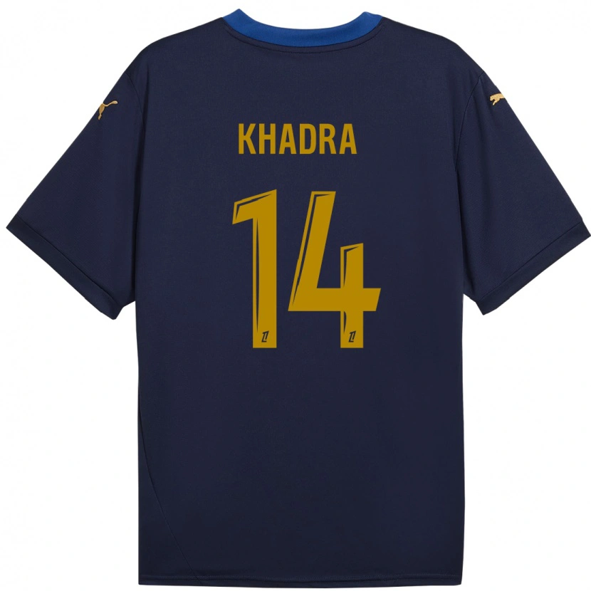 Danxen Män Reda Khadra #14 Marinblå Guld Bortatröja Matchtröjor 2024/25 Tröjor T-Tröja