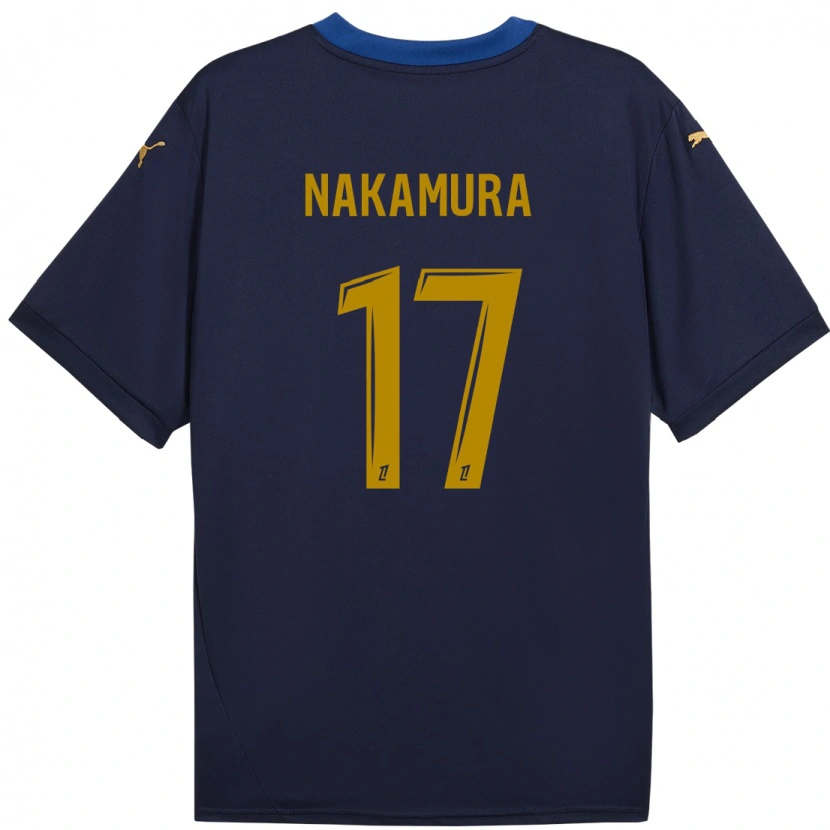 Danxen Män Keito Nakamura #17 Marinblå Guld Bortatröja Matchtröjor 2024/25 Tröjor T-Tröja