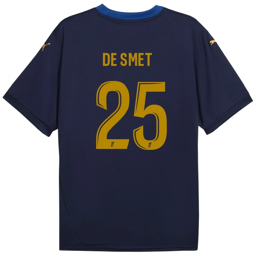 Danxen Män Thibault De Smet #25 Marinblå Guld Bortatröja Matchtröjor 2024/25 Tröjor T-Tröja