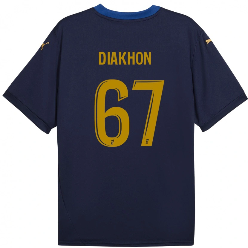 Danxen Män Mamadou Diakhon #67 Marinblå Guld Bortatröja Matchtröjor 2024/25 Tröjor T-Tröja