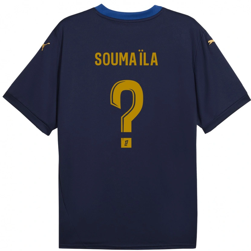 Danxen Män Soumaïla Sylla #0 Marinblå Guld Bortatröja Matchtröjor 2024/25 Tröjor T-Tröja