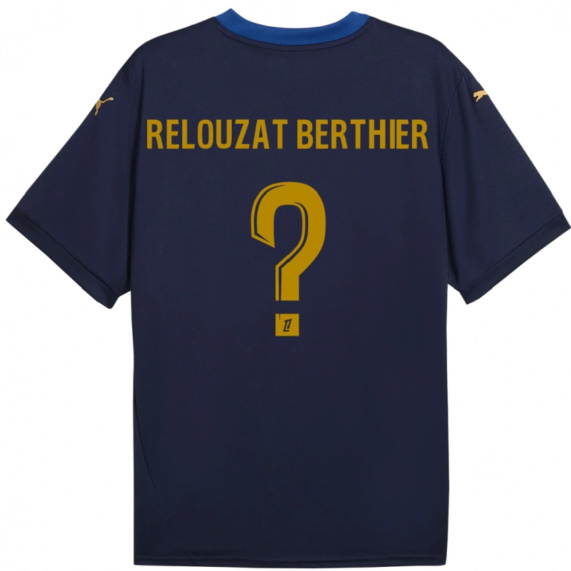 Danxen Män Maxime Relouzat Berthier #0 Marinblå Guld Bortatröja Matchtröjor 2024/25 Tröjor T-Tröja