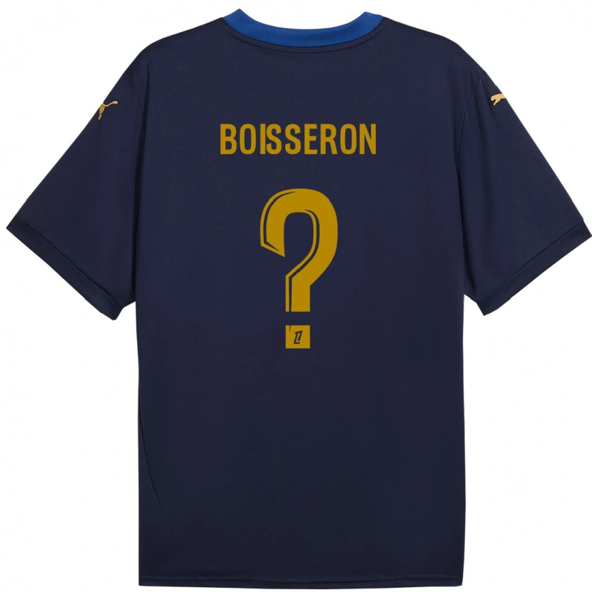 Danxen Män Jawad Boisseron #0 Marinblå Guld Bortatröja Matchtröjor 2024/25 Tröjor T-Tröja