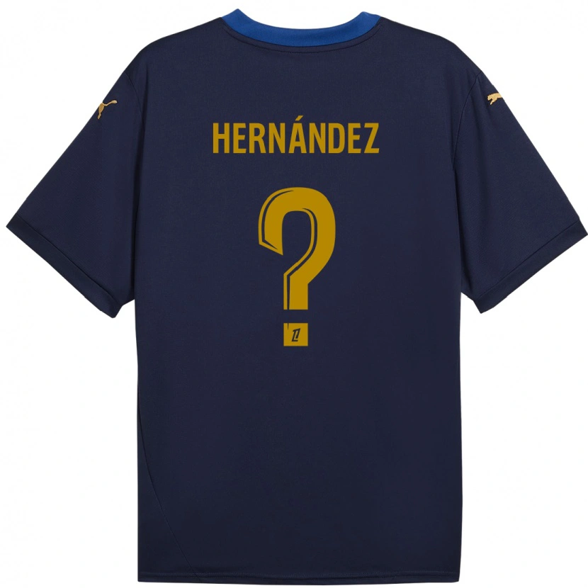Danxen Män Melvin Hernández #0 Marinblå Guld Bortatröja Matchtröjor 2024/25 Tröjor T-Tröja