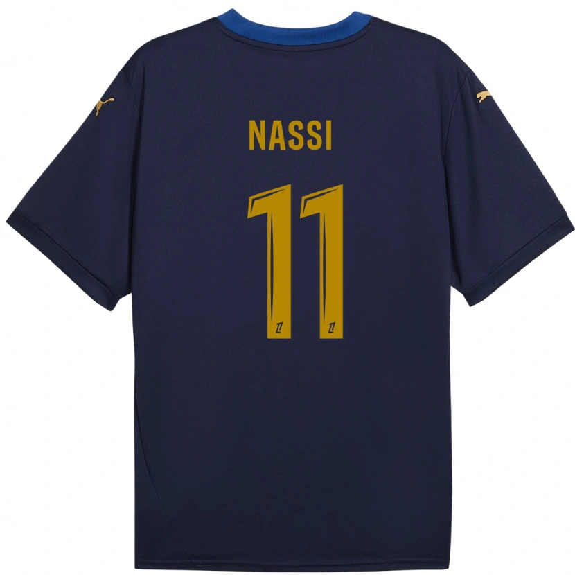 Danxen Män Jade Nassi #11 Marinblå Guld Bortatröja Matchtröjor 2024/25 Tröjor T-Tröja