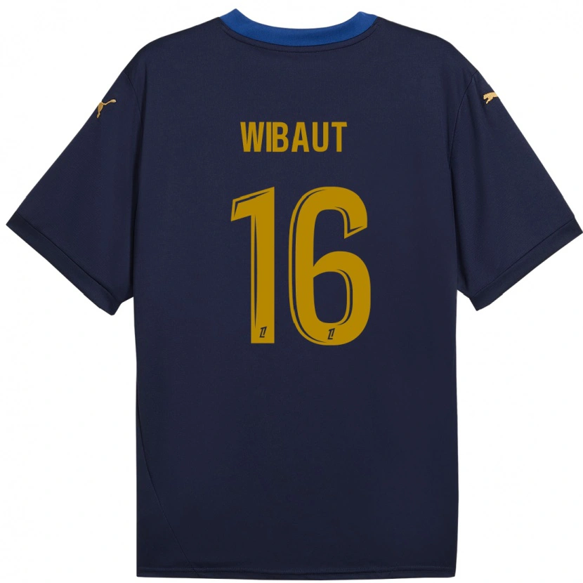 Danxen Män Clara Wibaut #16 Marinblå Guld Bortatröja Matchtröjor 2024/25 Tröjor T-Tröja