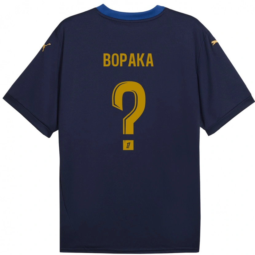 Danxen Män Yohann Bopaka #0 Marinblå Guld Bortatröja Matchtröjor 2024/25 Tröjor T-Tröja