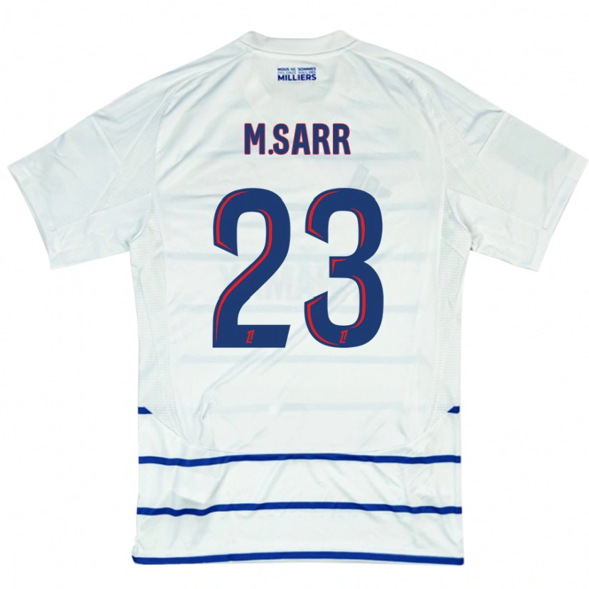 Danxen Män Mamadou Sarr #23 Vit Blå Bortatröja Matchtröjor 2024/25 Tröjor T-Tröja