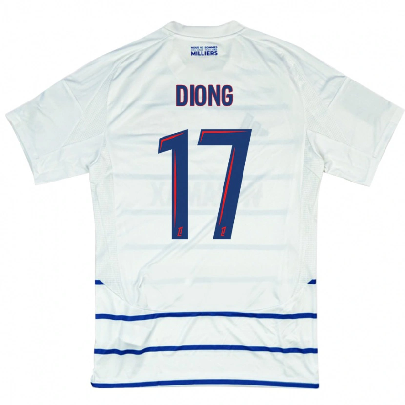 Danxen Män Pape Diong #17 Vit Blå Bortatröja Matchtröjor 2024/25 Tröjor T-Tröja