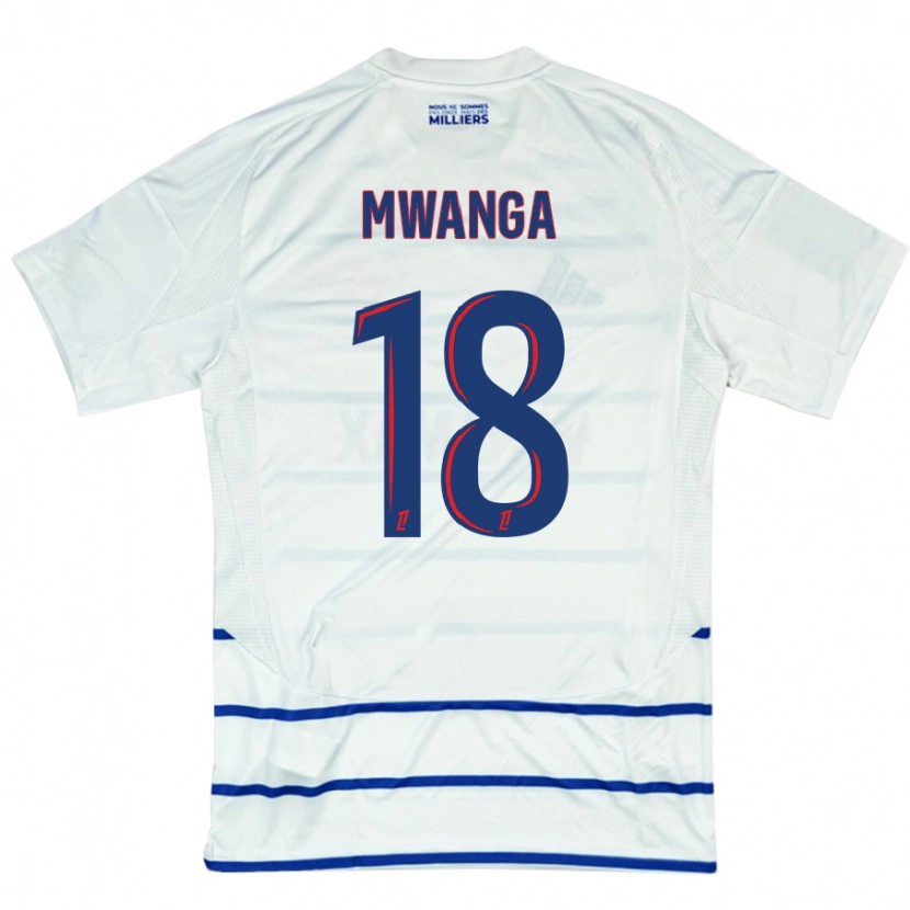 Danxen Män Junior Mwanga #18 Vit Blå Bortatröja Matchtröjor 2024/25 Tröjor T-Tröja