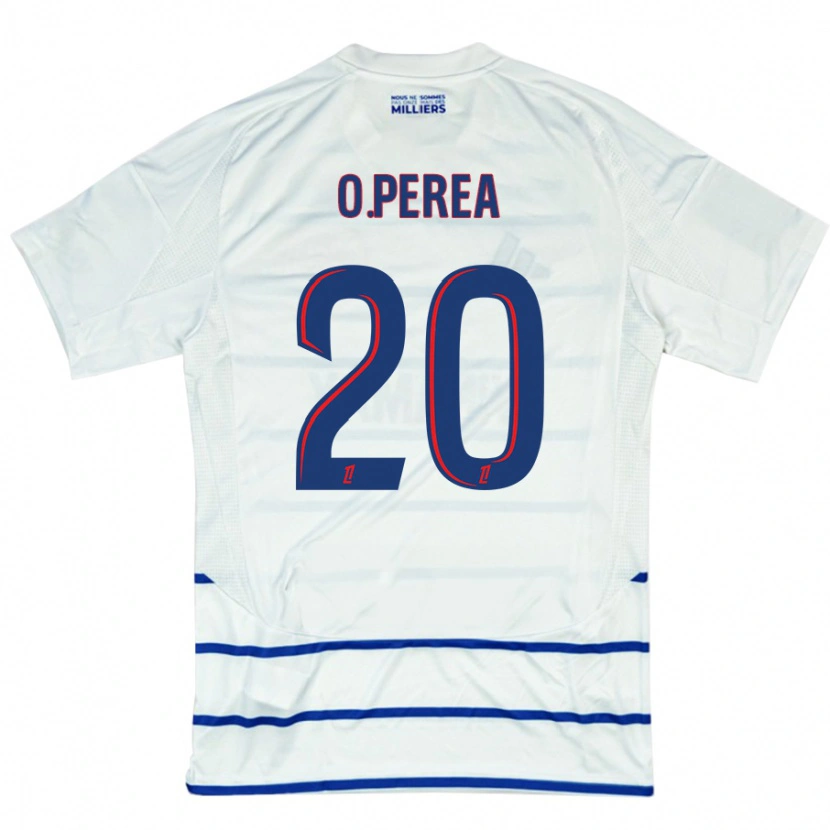 Danxen Män Óscar Perea #20 Vit Blå Bortatröja Matchtröjor 2024/25 Tröjor T-Tröja