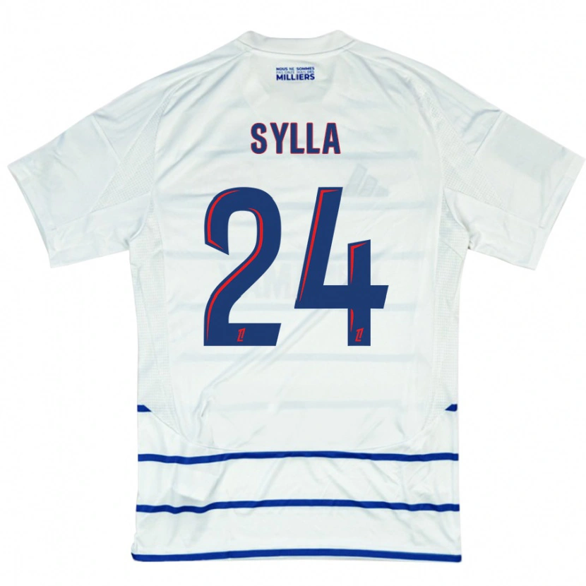 Danxen Män Abakar Sylla #24 Vit Blå Bortatröja Matchtröjor 2024/25 Tröjor T-Tröja