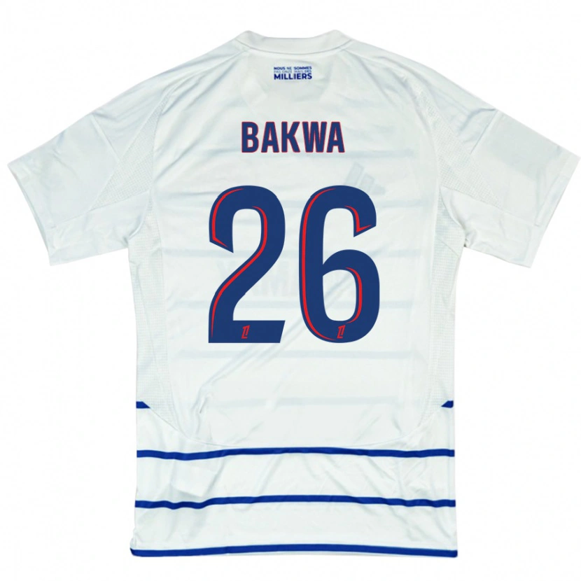 Danxen Män Dilane Bakwa #26 Vit Blå Bortatröja Matchtröjor 2024/25 Tröjor T-Tröja