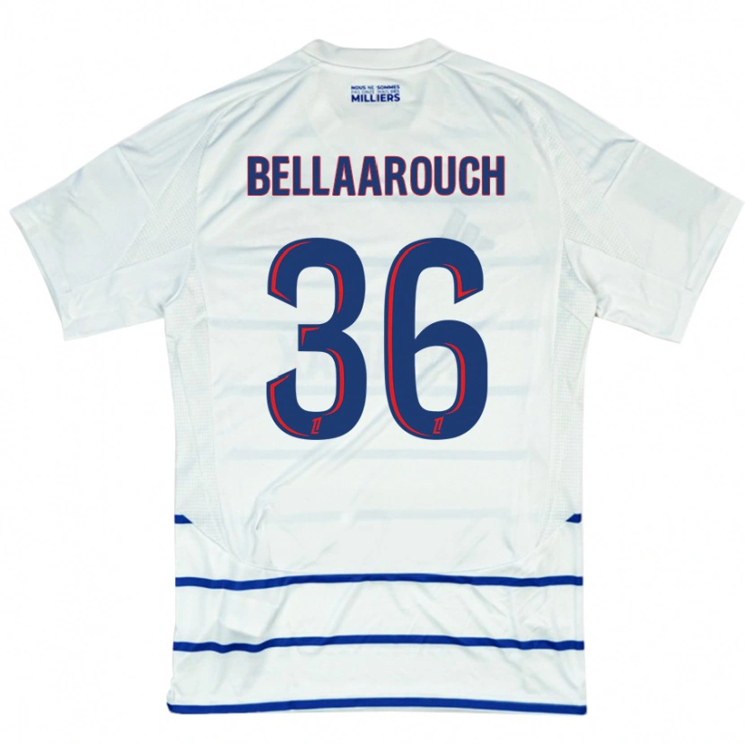 Danxen Män Alaa Bellaarouch #36 Vit Blå Bortatröja Matchtröjor 2024/25 Tröjor T-Tröja