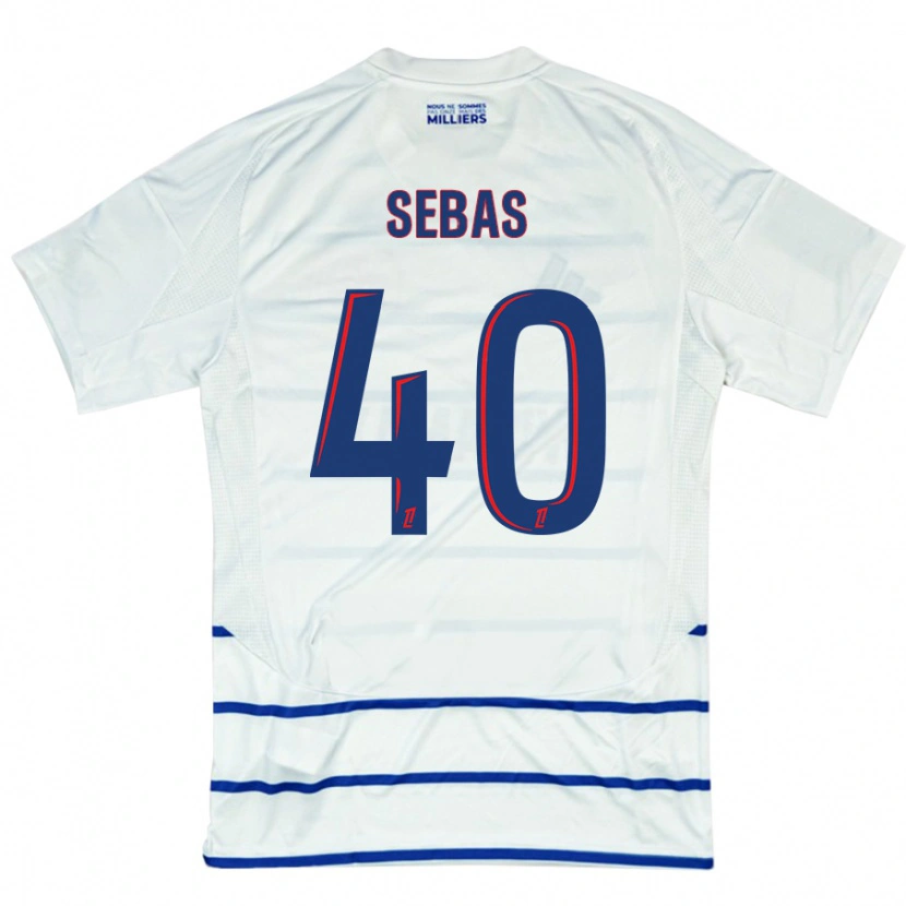 Danxen Män Jérémy Sebas #40 Vit Blå Bortatröja Matchtröjor 2024/25 Tröjor T-Tröja