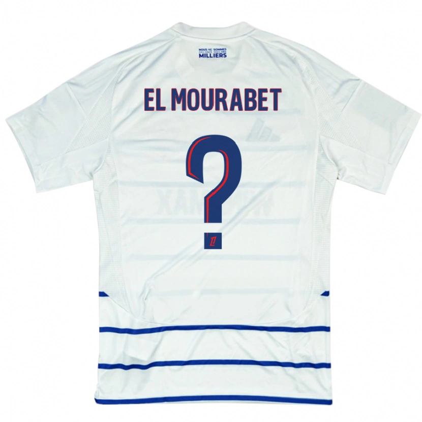 Danxen Män Samir El Mourabet #0 Vit Blå Bortatröja Matchtröjor 2024/25 Tröjor T-Tröja