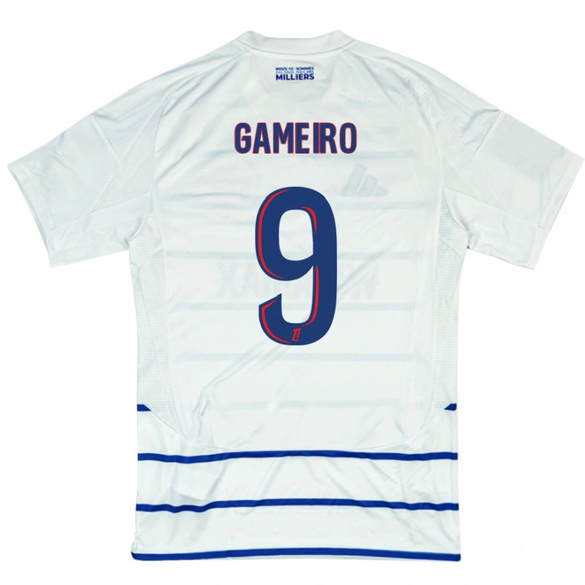 Danxen Män Kévin Gameiro #9 Vit Blå Bortatröja Matchtröjor 2024/25 Tröjor T-Tröja