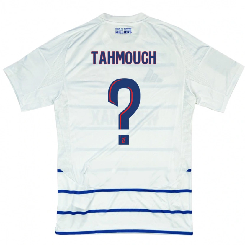 Danxen Män Mathieu Tahmouch #0 Vit Blå Bortatröja Matchtröjor 2024/25 Tröjor T-Tröja