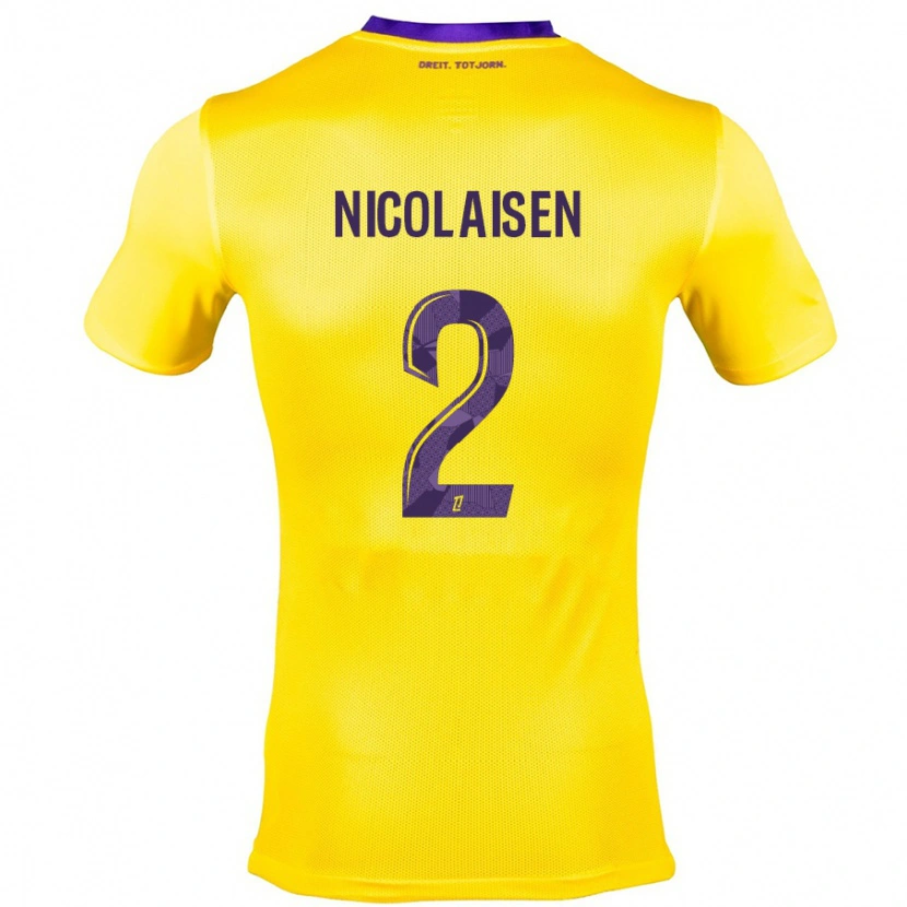 Danxen Män Rasmus Nicolaisen #2 Gullila Bortatröja Matchtröjor 2024/25 Tröjor T-Tröja