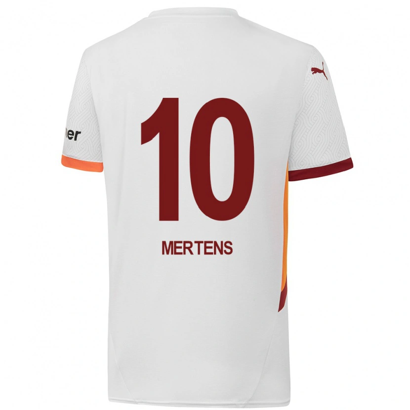 Danxen Män Dries Mertens #10 Vit Gulröd Bortatröja Matchtröjor 2024/25 Tröjor T-Tröja
